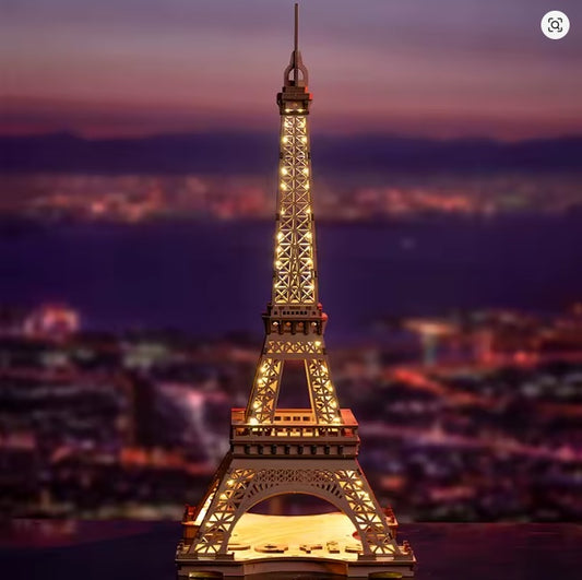 Puzzle 3D bois Tour Eiffel Lumineuse
