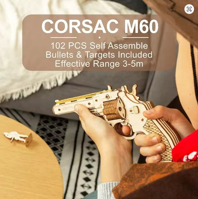 Puzzle 3D bois Revolver Corsac M60