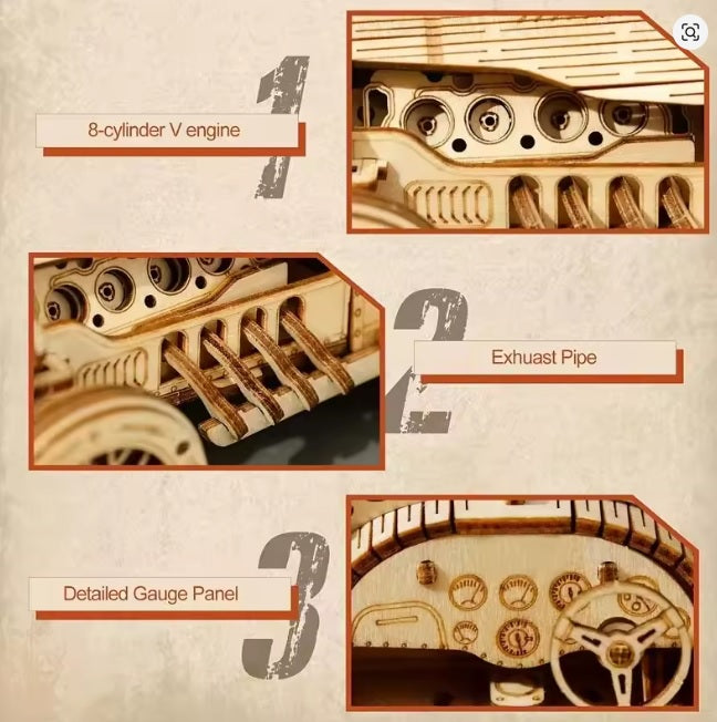 Puzzle 3D Bois Vintage Car