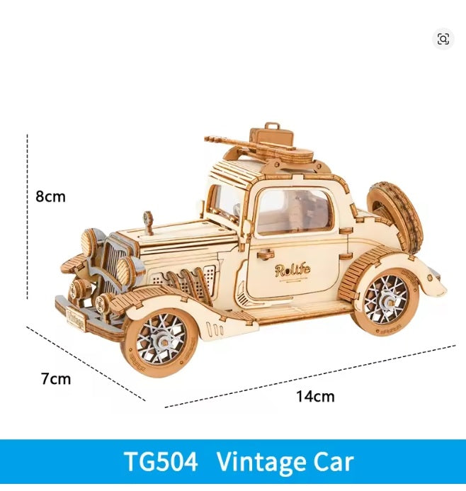 Puzzle 3D bois Voiture Vintage