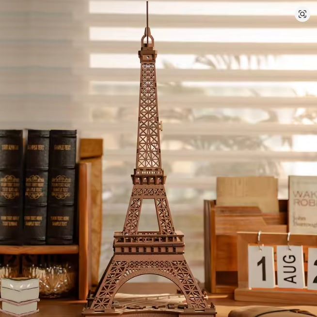 Puzzle 3D bois Tour Eiffel Lumineuse