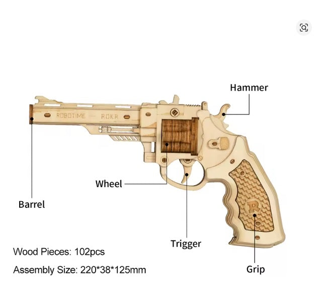 Puzzle 3D bois Revolver Corsac M60