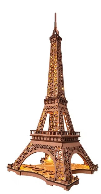 Puzzle 3D bois Tour Eiffel Lumineuse